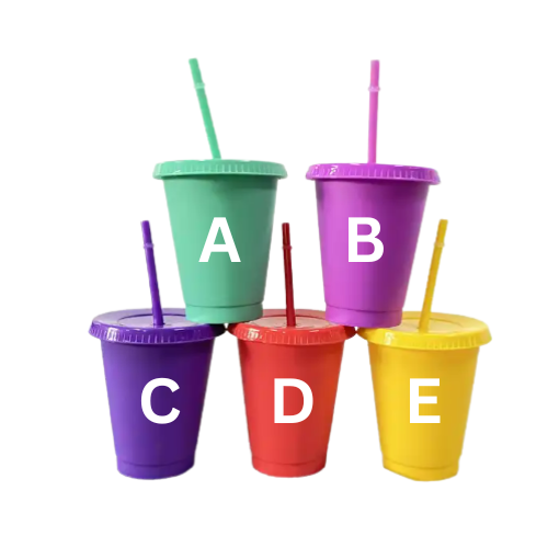 16oz PLAIN Cold Cups VARIETY OF COLOURS